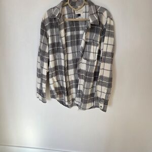 Men's Gray and White Plaid Jacket